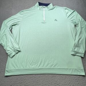 Rhoback Sweatshirt Mens 3XL Green Quarter Zip Performance Pullover Golf Dog
